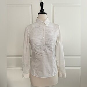 Ann Taylor White Women’s Blouse  / Shirt /Top / Button Up w side zip